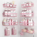 Liuoud 10 Pack Shower Caddy for Inside Shower, Pink Bathroom Decor Set by Liuoud