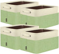 BALEINE 4 Pack Fabric Closet Storage Bins for Shelves, Linen Closet Organizers and Storage, Decorative Baskets for Organizing, Shelf, Clothes, Home, Office (Green, 17''x13''x10.5'') by BALEINE