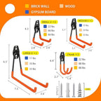 KOFANI Heavy Duty Wall Mount Steel 12 Pack Orange Garage Storage Hooks - Image 2