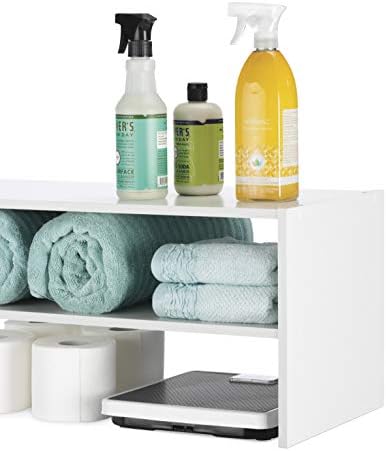 Whitmor Stackable 31" Extra Wide 2-Shelf Storage Organizer, White - Image 5