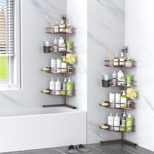 Standing Corner Shower Caddy - Rustproof Bathroom Shower Stand Shelf - Image 7