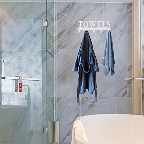 Kuhome Towel Hooks Over The Door Hooks Hangers Wall Mount Towel Rack Towel Holder for Bathroom, Storage Coat Hooks for Home Decor Metal Organizer for Towel Clothes Bag Robe(White) - Image 4