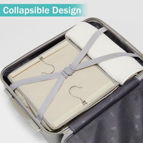 YOUDENOVA Hanging Closet Organizer and Storage, 6-Shelf, 2 Packs, Beige | Breathable Fabric, 2 Side Pockets, Clothes Organizer, Hanging Shelves, Closet Storage, College Dorm Room Essentials for Guys - Image 6