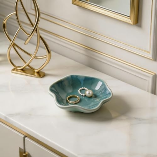 Ceramic Lotus Leaf Trinket Dish, Ring Holder for Jewelry - Image 3
