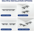 FLEXIMOUNTS 2-Pack 1x3 ft Garage Wall Shelving, Include 8 Bike Hooks, Black - Image 5