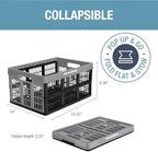 CleverMade Collapsible Utility Crate For Storage, 32L 1 Pack, Stone - Image 2