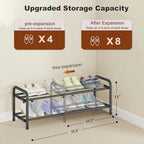 KANAV 2-Tier Expandable Shoe Rack, Adjustable Shoe Organizer & Storage for Closet, Small Space Saving Shoe Rack for Entryway, Bedroom, or Office – Sturdy & Durable Design - Image 3