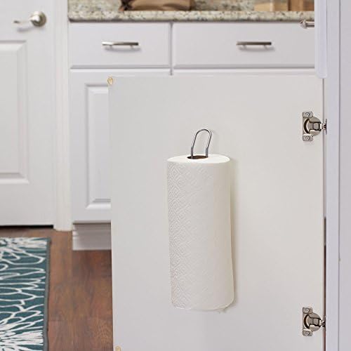 Household Essentials 1225-1 Mounted Paper Towel Holder | Mounts to Solid Cabinet Doors or Walls, Nickel - Image 5