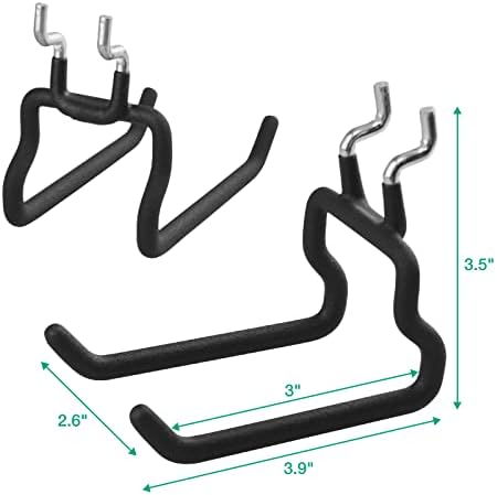 Pegboard Hooks, 8 Pack Peg Board Tool Utility Hooks & Hangers (Black) - Image 4