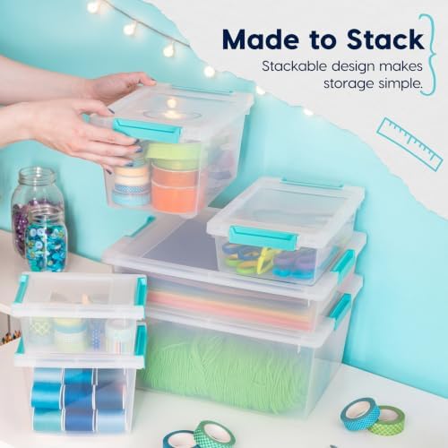 IRIS USA Storage Bins with Lids |Made in USA| 2 Qt - (6-Pack) - Clear - Image 5