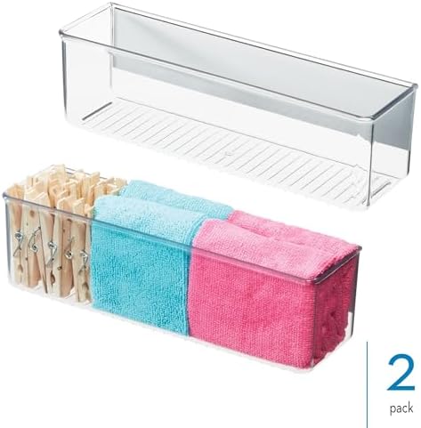 iDesign Magnetic Medium Clear Plastic Organizer Bins, 2-Pack - Image 2