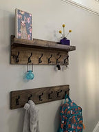 Coat Rack with Shelf Wall Mounted with Storage (Choose Your Length) Towel Rack Entryway Organizer Key Hooks (36" L (9 Hooks) Set of 2) - Image 2