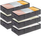 Lifewit 95L 6 Pack Under Bed Storage Containers, Large Capacity Blanket Storage Bags with Reinforced Handle, Organization and Storage for Comforters, Sheets, Clothes, Bedroom, College Dorm, Grey by Lifewit