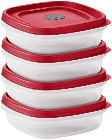 Tribello 3-Cup Food Storage Containers with Vented Lids – BPA-Free Plastic Sandwich Containers – Microwave, Freezer, Dishwasher Safe – Stackable Reusable Meal Prep Containers (24 oz) 4 Pack by Tribello