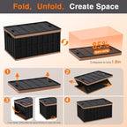 Citylife 64L Collapsible Storage Bins with Lids Plastic Storage Containers for Organizing Stackable Storage BoxLarge Heavy Duty Utility Crates, 4 Packs - Image 4