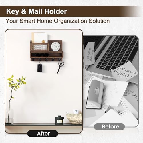 Key Holder for Wall, Mail Organizer with Storage Compartment - Image 6
