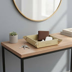 UnionBasic Small Valet Tray, Jewelry Tray for Rings Watches Earrings, Entryway Catchall Caddy for Coins Keys Change, Nightstand Bedside Valet Holder, Trays for Electronic Gadgets, Pale Gold - Image 3
