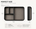 Leather Valet Tray for Men, Premium Faux Leather Nightstand Organizer with Covered Storage, Catchall Tray for Wallet, Watch, Keys, Phone, Glasses & Everyday Essentials - Image 6