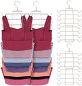 ZEDODIER 4 Pack Tank Top Hanger, Bra Organizer for Closet, Space Saving | 64 Hooks Total, Sturdy Metal, 360° Rotating, Foldable Design, Hanging Closet Organizers and Storage for Apartments and Dorms by ZEDODIER