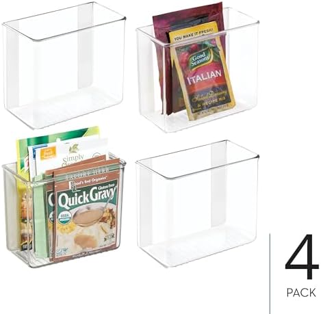 iDesign Adhesive Organizer Bin, Set of 4, Clear - Image 2