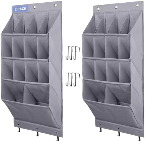2 Pack Over the Door Shoe Organizers, Hanging Shoe Organizers Large Pockets by Fentec