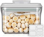 Ankou Airtight Food Storage Container - 0.32 QT （380ml Small Pop Up Food Containers With Lids, Bpa Free Stackable Container for Sugar Tea Candy- 8 Labels - Clear by ANKOU