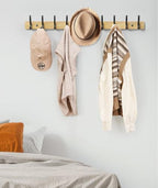 Optish Coat Rack Wall Mount, 16.5 Inches Wood Coat Hooks Wall Mount, Wall Coat Rack with 5 Hooks, Hat Rack Wall Hooks for Hanging Coat, Bag, Towel (1Pack, Natural) - Image 6