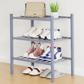Smiry Bamboo Shoe Rack, 8 Vertical Slats, 3 Tier - 17.3" Wide, Grey by Smiry