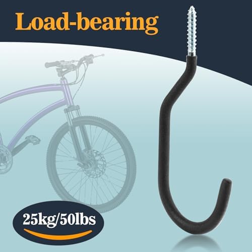 MAQIHAN 10 Garage Hooks Heavy Duty Bike Racks Wall Ceiling Hanging Storage - Image 4