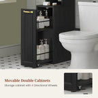 UPOSOJA Over The Toilet Storage Cabinet with Pulley, Bathroom Cabinet, Space Saver W/Adjustable Shelf Rack for Bathroom, Restroom, Laundry (Black-Type A) - Image 6