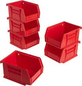 Akro-Mils 30210 AkroBins Plastic Storage Bins, 5"x4"x3", Red, 6-Pack by Akro-Mils