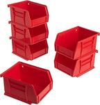 Akro-Mils 30210 AkroBins Plastic Storage Bins, 5"x4"x3", Red, 6-Pack by Akro-Mils
