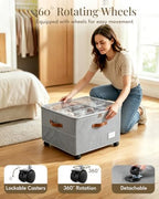 Shoe Organizer for Closet with Wheels - 2 Pack Shoe Storage Box Bin Cubes - Image 2