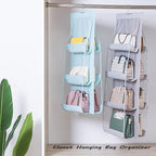 AARAINBOW 1 Pack Hanging Handbag Purse Organizer, Bags Organizor for Purse 8 Pockets Wardrobe Closet Space Saving Handbag Storage, 44.5L x 13.5W (B-Light Gray) - Image 3