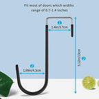 FYY Over the Door Hooks, Single-Hanger 4 Pack, Fits Doors 1 3/8" Black - Image 2