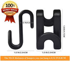 Clothes Hanger Connector Hooks, Mini Cascading Hanger Hooks for Velvet Huggable Hangers, Heavy Duty Space Saving for Closet 60 Pcs Black - Image 2