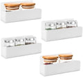 6 Inch Acrylic Spice Rack Wall Mount, White, 4 Pack by Douildhaiy
