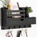 dreampossible Key and Mail Holder for Wall, Mail Organizer Wall Mount with 6 Hooks and Storage Drawer, Wooden Key Rack Hanger with Shelf for Entryway and Home Decor by dreampossible