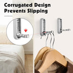 Foldable Wall Hook, Silver, 4 Pack, Screw Mounted, Heavy Duty Coat Hooks - Image 2