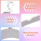 Sishynio Velvet Hangers 30 Pack, Non-Slip Slim Felt Hangers Multicolor | Space-Saving Closet Organization; Flocked Surface; 360° Swivel Hooks; For Shirts, Coats, Dresses, Blouses - Image 3