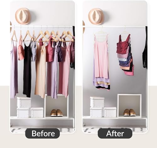 ZEDODIER 3 Pack Tank Top Hanger, Bra Organizer for Closet, Space Saving | 48 Hooks Total, Sturdy Metal, 360° Rotating, Foldable Design, Hanging Closet Organizers and Storage for Apartments and Dorms - Image 3