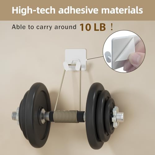 Adhesive Shower Hooks for Inside - Extra Sticky Razor Holder, White 4 Pack - Image 4