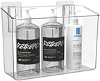 vacane Plastic Over Cabinet Door Organizer, Adhesive Mount Storage Organizer Container Makeup Organizer Hanging Basket Bins For Craft Room, Pantry, Office, Space Saving Holder for Kitchen Bags-M by vacane