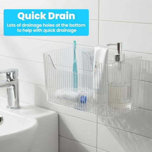 4pcs Adhesive Cabinet Door Storage Bin Wall Mounted Inside Over Cabinet Door Organizer Clear Storage Shelf Containers For Food Under Sink Storages Shelf Refrigerator Kitchen Bathroom Office - Image 3