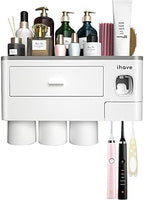 iHave Toothbrush Holders Wall Mounted with Toothpaste Dispenser & 3 Cups - Image 8