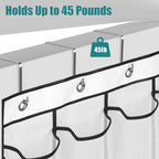 VOPTON 28Large Pockets Over The Door Shoe Organizer, Hanging Shoe Organizer for Closet, Premium Clear Shoe Rack for Door, Shoes Hanger Organizers Storage Holder for Back of Door and 4Metal Hook White - Image 3