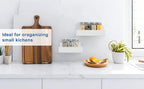 6 Inch Acrylic Spice Rack Wall Mount, White, 4 Pack - Image 5