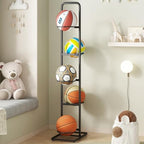 Vertical Ball Storage Rack - Adjustable 5-Tier Sports Organizer Stand for Basketball, Soccer, Volleyball and More（56.7inches） by RockSolid