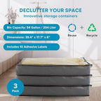 SmartCube Underbed Storage Bag 3 Large Under-the-Bed Storage Bins with Reinforced Handles Foldable Under-Bed Storage Bags and Containers by NestNeatly | Large Containers with Reinforced Handles, Foldable Underbed Storage Organizer for Clothing, Blanket... - Image 2