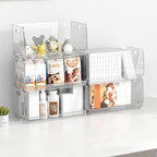 Nicunom 2 Pack Stackable Plastic Storage Bins Open Front, Clear Pantry Organizer Bin Household Food Storage Bin for Kitchen Countertops Cabinet Shelf - Image 6